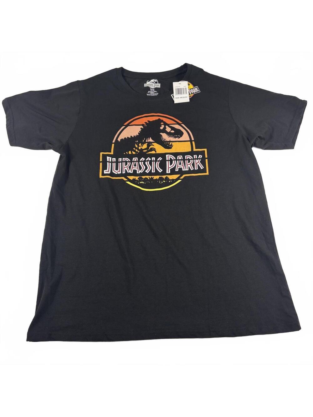 Jurassic Park T-Rex Logo Graphic Black Short-Sleeve T-Shirt Size M NWT